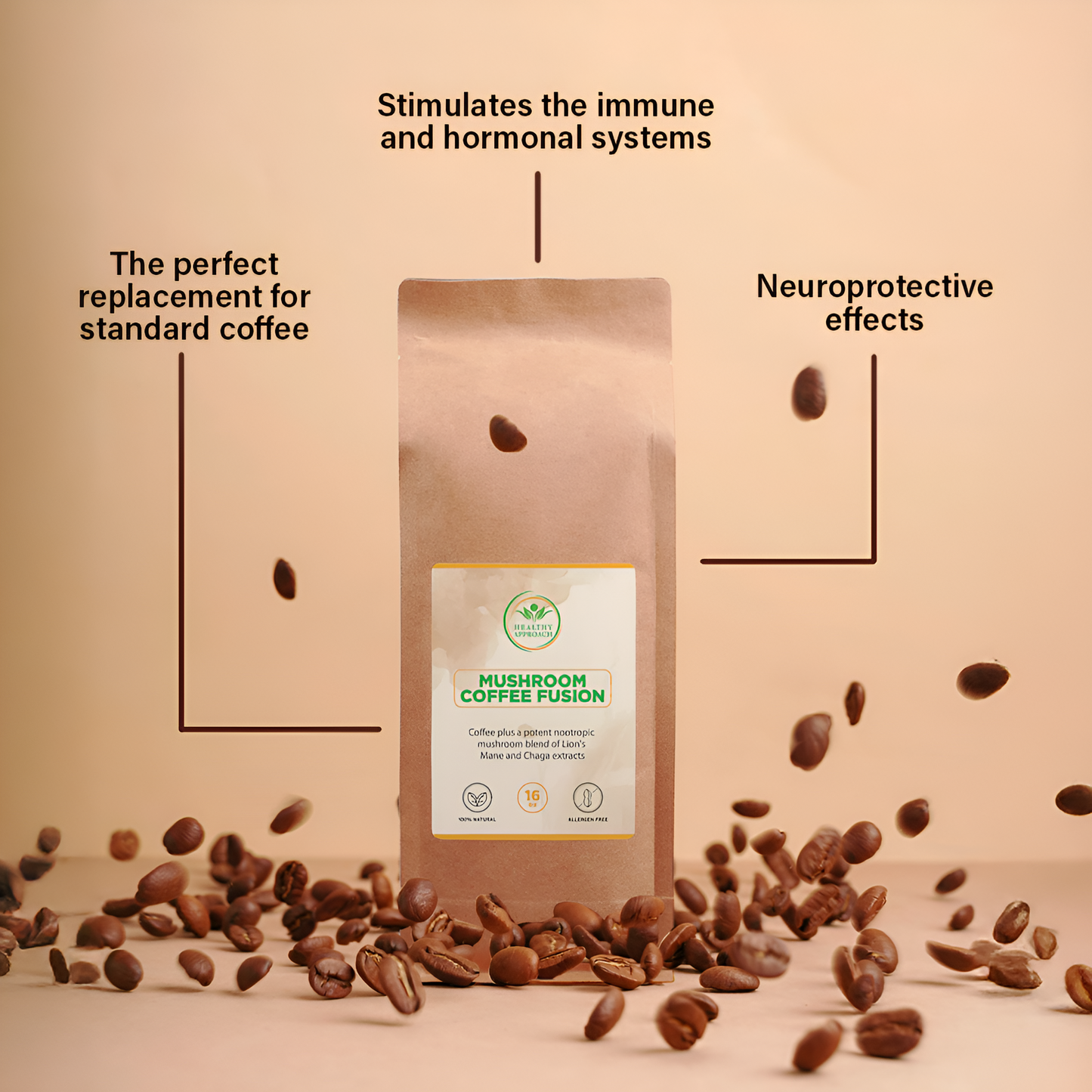 Mushroom Coffee Fusion - Lion’s Mane & Chaga 16oz